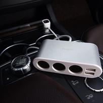 automobiliniai sakotuvai - Įkroviklis-šakotuvas  Hoco Z13 su 2 USB jungtimi ir trimis jungtimis - 5 nuotrauka