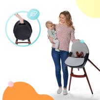 kinderkraft maitinimo kedute - Maitinimo kėdutė KinderKraft Finix Ecru 1In1, pilka - 4 nuotrauka