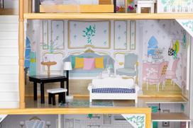 leliu namelis su baldais - Lėlių namelis EcoToys Anna 57233 - 4 nuotrauka