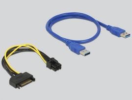 pci riser - Delock Riser PCI Express Karte x1 > x16 mit 60cm USB Kabelis - 2 nuotrauka