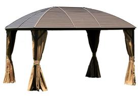 Home4you Sunset Gazebo w/ Metal Roof 3x4m Brown