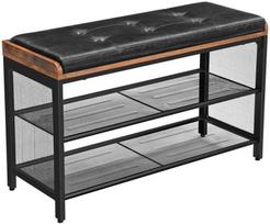 lentyna songmics - Songmics Shoe Bench Brown/Black 80x30x48cm - 2 nuotrauka