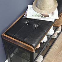 lentyna songmics - Songmics Shoe Bench Brown/Black 80x30x48cm - 5 nuotrauka