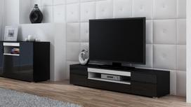 Cama Meble Viva 180 TV Stand Black Gloss/White