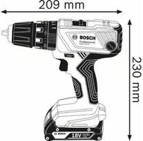 akumuliatorinis graztas - Smūginis gręžtuvas / suktuvas Bosch GSB 18V-21; 18 V; 2x2,0 Ah akum. - 2 nuotrauka