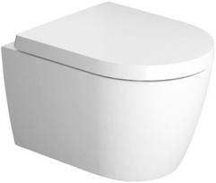 Pakabinamas unitazas Duravit ME By Starck Compact Rimless, su dangčiu, 370x480 mm