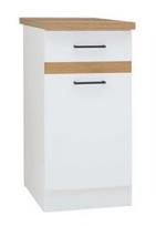 Black Red White Junona Line D1D/40/82 R Lower Cabinet White/Oak
