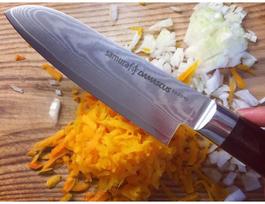 damascus peiliai - Samura DAMASCUS Universal Kitchen knife Santoku 145mm - 3 nuotrauka