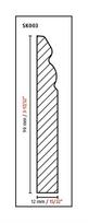 grindjuostes 240 - Lanksti dažomoji grindjuostė SK003 713460, 2400 x 90 x 12 mm - 2 nuotrauka