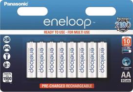 elementai aa - Panasonic Eneloop Rechargeable Battery 8 x AA 1900mAh - 2 nuotrauka