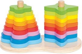 piramide - Hape Double Rainbow Stacker E0406 - 1 nuotrauka
