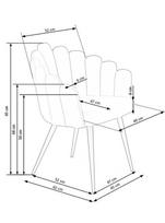 valgomojo kedes - Fotelis Halmar K410, rožinis, 62 cm x 62 cm x 85 cm - 15 nuotrauka