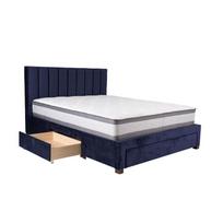Home4you Grace Bed + Harmony Top Mattress 160x200cm Blue