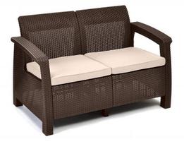 keter corfu fotelis - Keter Corfu Love Seat Brown - 2 nuotrauka