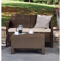 keter corfu fotelis - Keter Corfu Love Seat Brown - 4 nuotrauka