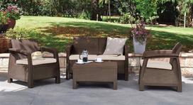 keter corfu fotelis - Keter Corfu Love Seat Brown - 5 nuotrauka
