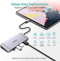 usb c ilgintuvas - Choetech HUB-M15 GRAY - 3 nuotrauka