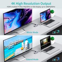 usb c ilgintuvas - Choetech HUB-M15 GRAY - 4 nuotrauka