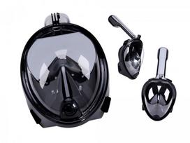 snorkeling mask - RoGer Full Dry Snorkeling Mask L/XL Black - 3 nuotrauka