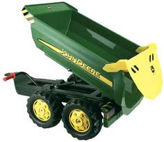 john deere paspiriamas traktorius - Žaislinis automobilis Rolly Toys John Deere Halfpipe Trailer 122165 - 2 nuotrauka