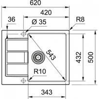 plautuve franke sirius - Franke, tektonitas, 620 mm x 500 mm x 26 mm - 2 nuotrauka