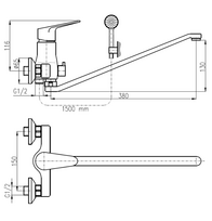 vonios maisytuvai senukai - Vonios maišytuvas Domoletti Victoria DVI252.5/1 Faucet Set Chrome - 2 nuotrauka