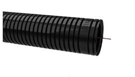 vamzdis 32 mm - Gofruotas instaliacinis vamzdis RKGSP 32, PVC, juodas, su viela, 25 m - 2 nuotrauka