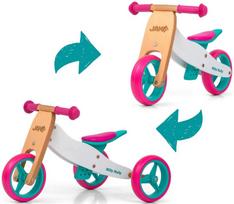 milli ride - Balansinis dviratis Milly Mally 2in1 Jake Classic Candy, mėlynas/rudas/baltas/rožinis, 7" - 4 nuotrauka