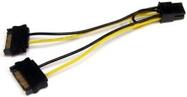 pci express kabelis - StarTech SATPCIEXADAP 9526899, juoda/geltona, 0.015 m - 1 nuotrauka