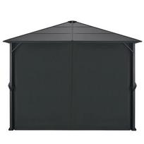 eglute - Pavėsinė su užuolaidomis, aliuminis, 3x3m, juoda - 3 nuotrauka