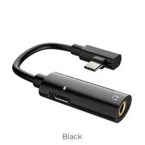 adapteris type c 3.5mm - Hoco LS19 USB-C - 3.5mm/USB-C, juoda, 0.09 m - 2 nuotrauka