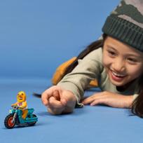 lego motociklas - LEGO CITY Kaskadininkų motociklas viščiukas 60310  - 7 nuotrauka