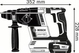 sds gbh - Perforatorius Bosch GBH 18V-26; 2,6 J; SDS-plus; 18 V (be akumuliatoriaus ir pakrovėjo) - 2 nuotrauka