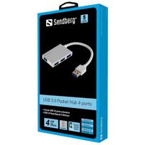 10 usb sakotuvas - Sandberg 133-88 USB 3.0 Pocket USB Hub 4 Ports - 4 nuotrauka