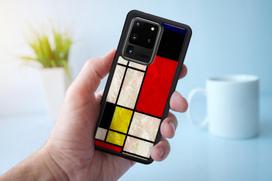 samsung galaxy s20 ultra deklas - iKins case for Samsung Galaxy S20 Ultra - Mondrian Juodas - 3 nuotrauka