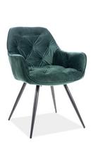 signal meble cherry - Valgomojo kėdė Signal Meble Modern Cherry Velvet, žalia - 2 nuotrauka