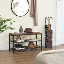 suoliukas batu lentyna - Batų spintelė Songmics Brown/Black, 800x300x445 mm - 2 nuotrauka
