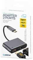 hdmi type c laidas - Platinet PMMA9832 Adapter Type-C to HDMI & VGA - 4 nuotrauka