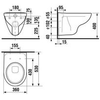 unitazas jika lyra plus - Pakabinamas unitazas Jika Lyra Plus H8233800000001, 350x530 mm - 2 nuotrauka