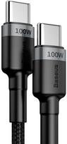 ikroviklis 100w - Baseus Cafule PD2 USB Type-C Cable 2m Black/Grey - 4 nuotrauka