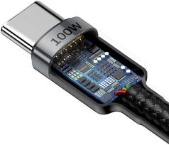 ikroviklis 100w - Baseus Cafule PD2 USB Type-C Cable 2m Black/Grey - 5 nuotrauka