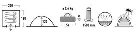 igloo palapine - Namiot High Peak Beaver 3 Blue (Mėlyna) - 5 nuotrauka