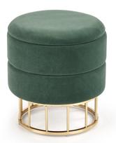 pufas zalia - Pufas Halmar Minty Dark Green/Gold, 37x37x41 cm - 2 nuotrauka