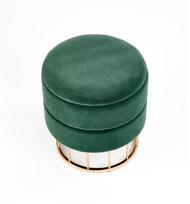 pufas zalia - Pufas Halmar Minty Dark Green/Gold, 37x37x41 cm - 4 nuotrauka