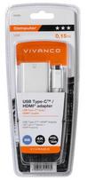 hdmi type c laidas - Vivanco USB Type-C To HDMI Adapter White - 2 nuotrauka
