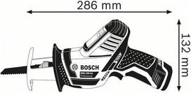 akumuliatorinis tiesinia pjuklas - Tiesinis pjūklas Bosch GSA 12V-14; 12 V; 2x3,0 Ah akum. - 2 nuotrauka