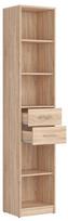 pastatomos lentynos - Black Red White Office Bookshelf Nepo Plus Sonoma Oak - 3 nuotrauka