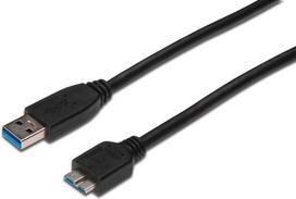 usb b male usb 3.0 - Assmann Cable USB-micro/USB Black 1m - 1 nuotrauka