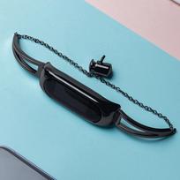mi band 5 - Dirželis Hurtel Metal Xiaomi Mi Band 6 / 5 / 4 / 3, juoda - 6 nuotrauka