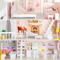 Pirkti EcoToys Wooden Doll House XXL Residence White - Photo 3
